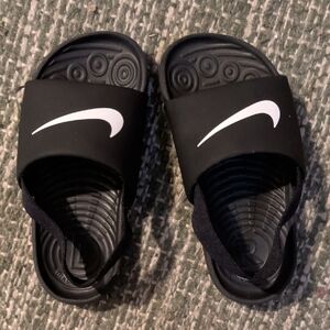 Nike Kids Black and White Slide Sandals